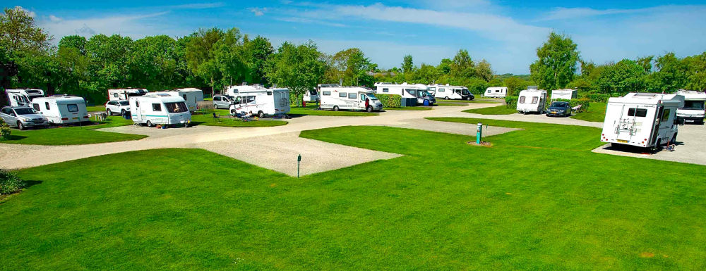 Caravan and camping site grassed area